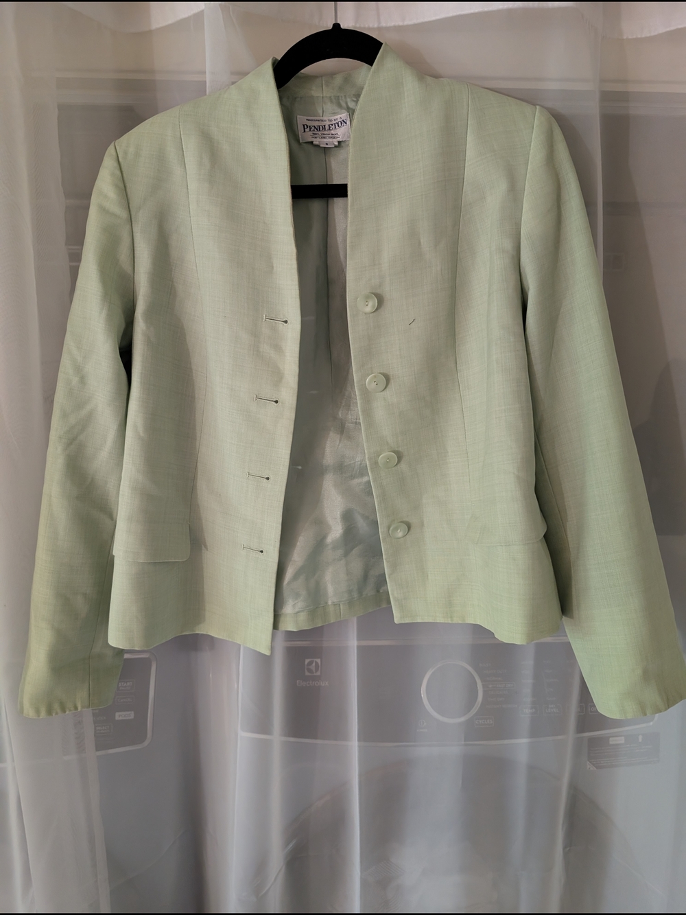 Vintage Pendleton Collarless 100% Wool Blazer